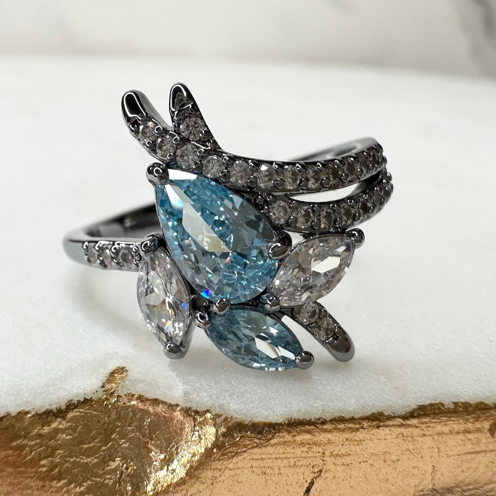 Bomb Party March Everyday Marvel Aquamarine  Ring Sz 10 RG23778 NWT